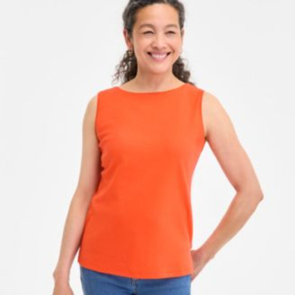 Peach Orange Sleeveless Women's Top XL